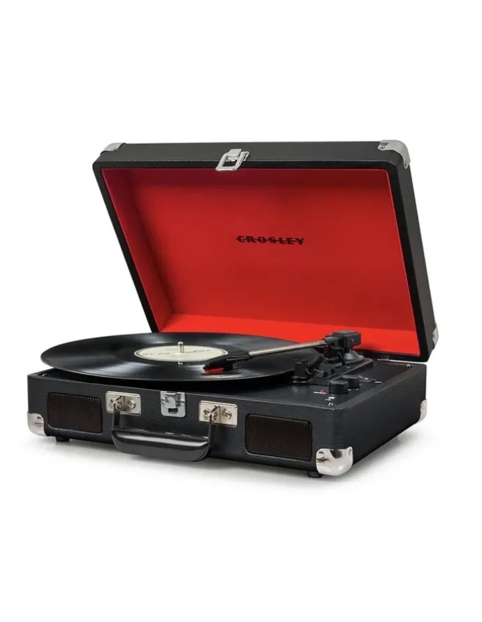 Crosley Crosley Cruiser Bluetooth Portable Turntable - Black Bundled Crosley Record Storage Crate