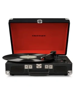 Crosley Crosley Cruiser Bluetooth Portable Turntable - Black Gadhouse Vinyl Rack Bundle - Black