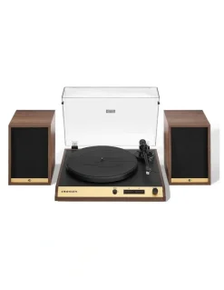 Crosley C72 Shelf System Record Player in Walnut