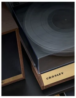 Crosley C72 Shelf System Record Player in Walnut