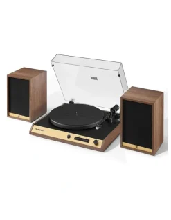 Crosley C72 Shelf System Record Player in Walnut