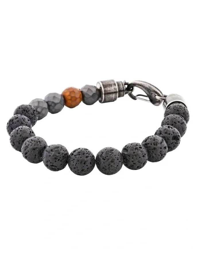 Cudworth Antique Lava Beaded Bracelet