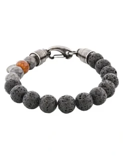 Cudworth Antique Lava Beaded Bracelet