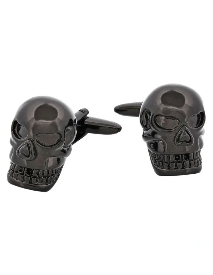 Cudworth Black plated Skull Cufflinks