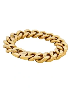 Cudworth Classic Cuban Link Bracelet Ion Plated Gold (215 x 16mm)