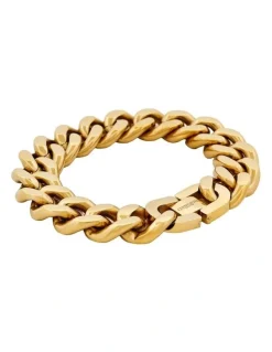 Cudworth Classic Cuban Link Bracelet Ion Plated Gold (215 x 16mm)