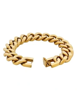 Cudworth Classic Cuban Link Bracelet Ion Plated Gold (215 x 16mm)