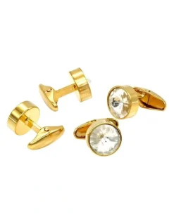 Cudworth Gold Crystal Shirt Studs (set of 4)