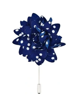Cudworth Navy White Spot Floral Lapel P