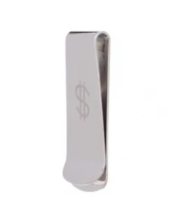 Cudworth Polished Stainless Steel Etched Money Clip in Silver