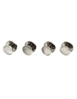 Cudworth Rhodium Military Shirt Stud (set of 4)