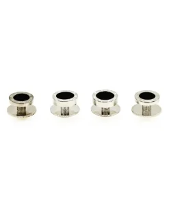 Cudworth Rhodium plated and round Onyx Screw Shirt Studs (set of 4)