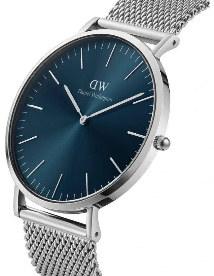Daniel Wellington Classic 40mm Arctic Blue Dial Watch in Silver