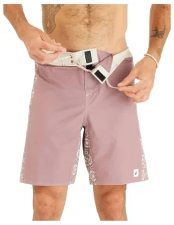 Decathlon Boardshorts Surf 500 Long 19 Inch Arch Esawira in Taupe/Pink