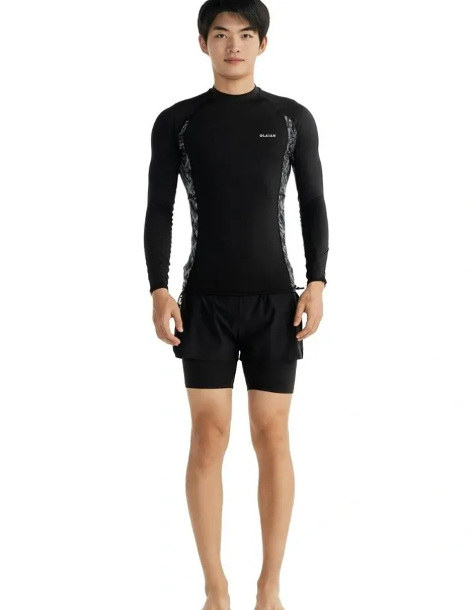 Decathlon Surfing UV Protection Top in Brush Black