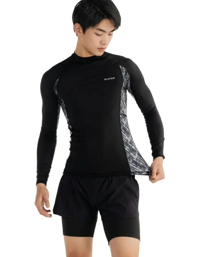 Decathlon Surfing UV Protection Top in Brush Black
