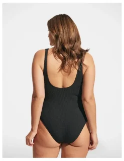 DECJUBA Crinkle Scoop One Piece in Black