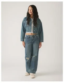 Decjuba Kids Cropped Denim Jacket in Blue