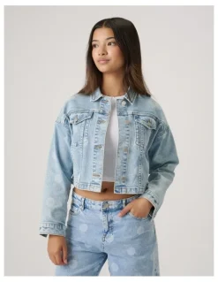 Decjuba Kids Girls Cropped Denim Jacket