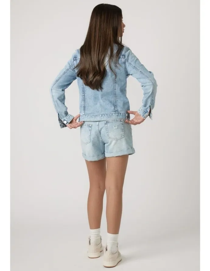 DECJUBA KIDS Girls Isla Faded Denim Jacket