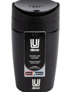 Decor Insulated Double Wall Travel Cup 400ml in Stainless Steel