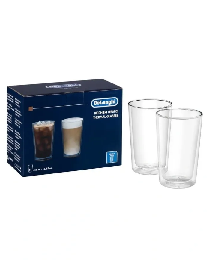 De'Longhi Double Wall Thermal Glasses 490ml 2 Pack