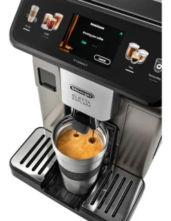 De'Longhi Eletta Explore Connect Automatic Coffee Machine in Black/Titanium ECAM45086T