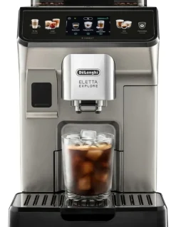 De'Longhi Eletta Explore Connect Automatic Coffee Machine in Black/Titanium ECAM45086T