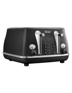 De'Longhi Icona Capitals 4 Slice Toaster (CTOC4003.BK) in Edinburgh Black