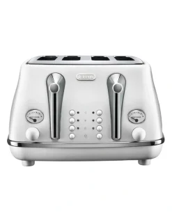De'Longhi Icona Capitals 4 Slice Toaster (CTOC4003.IW) in Helsinki White