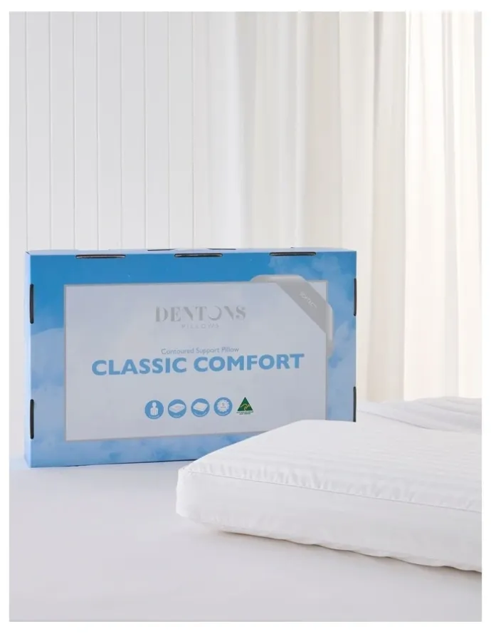 Dentons Pillows Comfort Classic Foam Pillow in White