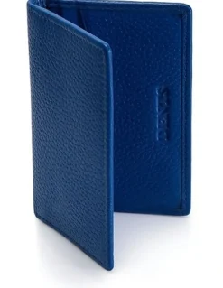Dents Beauley RFID-Blocking Pebble Grain Leather Credit Card Holder in Royal