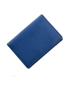 Dents Beauley RFID-Blocking Pebble Grain Leather Credit Card Holder in Royal