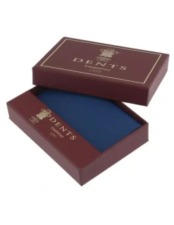 Dents Beauley RFID-Blocking Pebble Grain Leather Credit Card Holder in Royal
