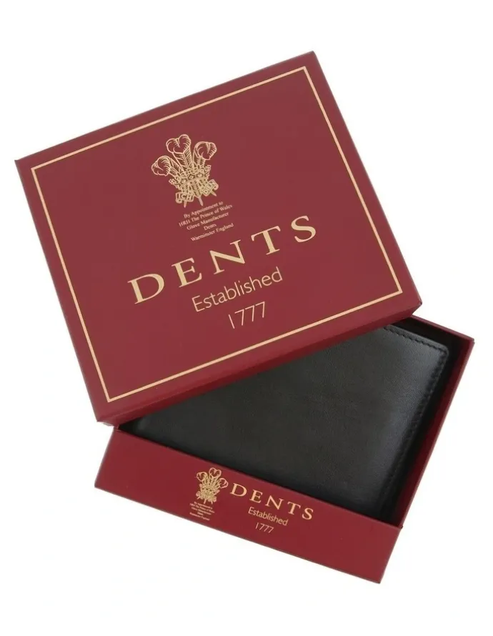 Dents RFID Nappa Leather Trifold Wallet in Black