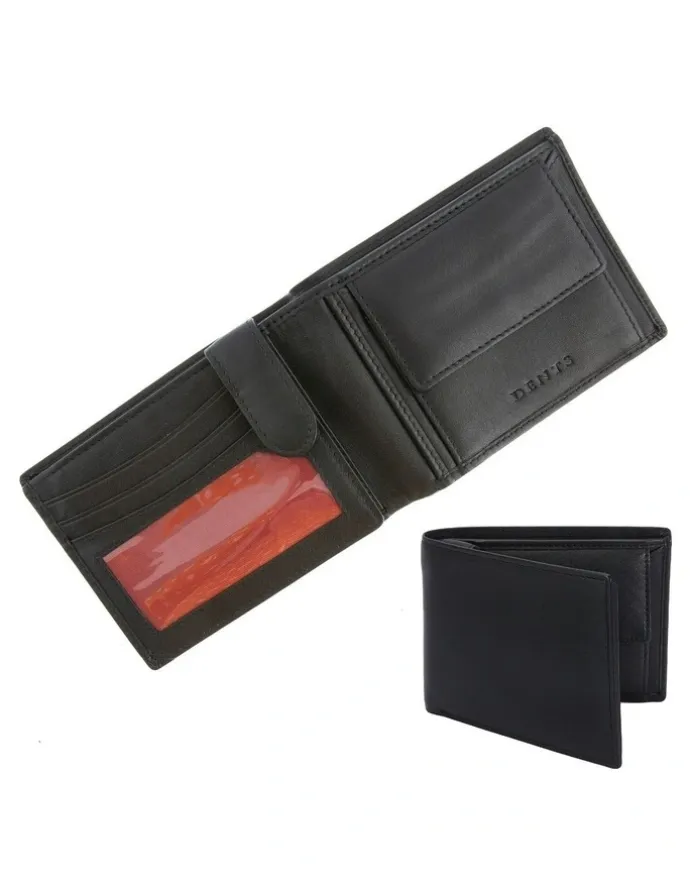 Dents RFID Nappa Leather Trifold Wallet in Black