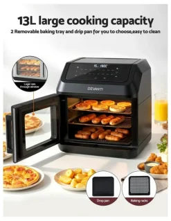 Devanti Air Fryer LCD Oven 13L in Black
