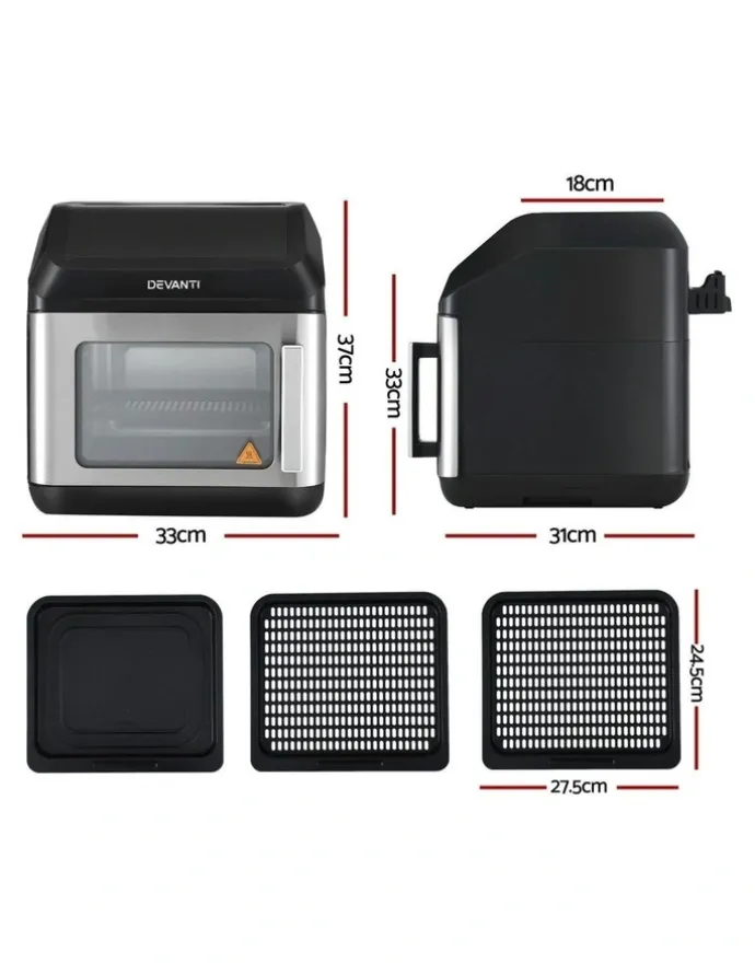 Devanti Air Fryer LCD Oven 13L in Black