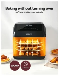 Devanti Air Fryer LCD Oven 13L in Black