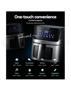 Devanti Air Fryer 6.5L LCD Fryers in Black