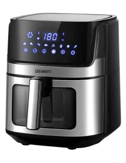 Devanti Air Fryer 6.5L LCD Fryers in Black