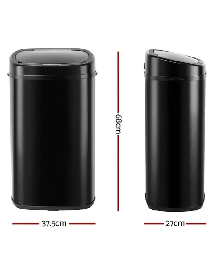 Devanti Automatic Motion Sensor Rubbish Bin 58L in Black