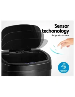 Devanti Automatic Motion Sensor Rubbish Bin 58L in Black