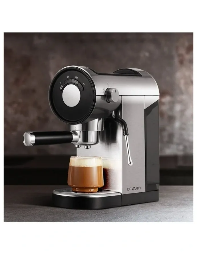 Devanti 20 Bar Coffee Machine Espresso Cafe Maker