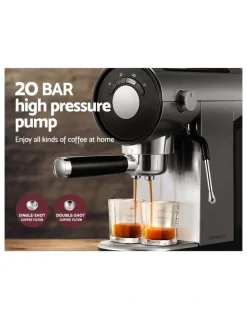 Devanti 20 Bar Coffee Machine Espresso Cafe Maker