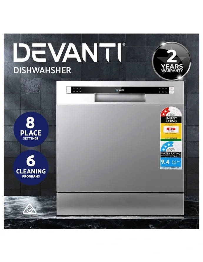 Devanti Benchtop Dishwasher in Silver