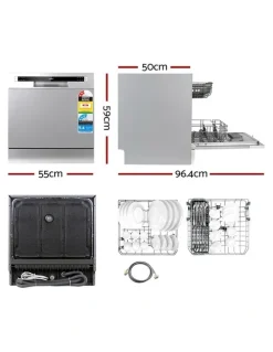 Devanti Benchtop Dishwasher in Silver