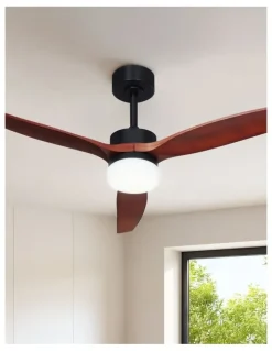 Devanti 3 Blades with Light DC Motor Ceiling Fan 52inch in Dark Wood