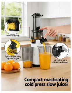 Devanti Cold Press Slow Juicer 130W in White
