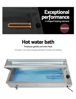 Devanti Commercial Food Warmer Bain Marie 3 Electric Buffet Pans